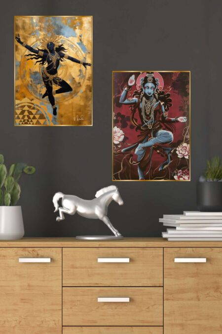 Set of Two Wall Paintings for Wall Dacoration Golden Framed Wall Paintings for Living Room & Bedroom Wall Art for Home Decoration & Office Wall Décor (14x11 inch CH-GD2-1)